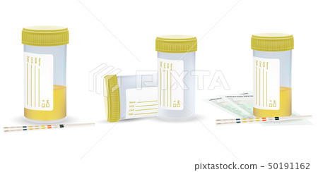 Urine sample set, full and empty containers. Vector illustration Urine sample set, full and empty containers. Vector illustration 50191162