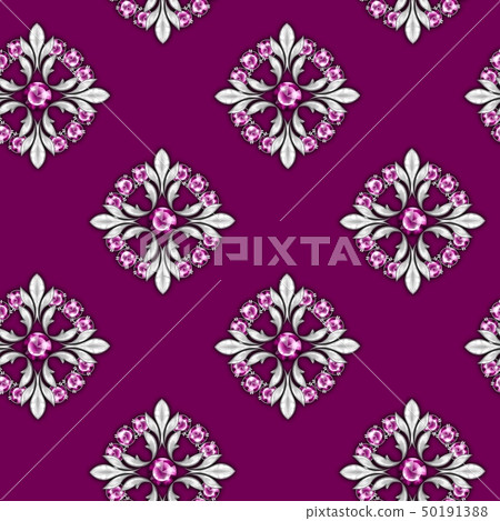 Jewelry background. Seamless pattern with round gemstones Jewelry background. Seamless pattern with round gemstones 50191388