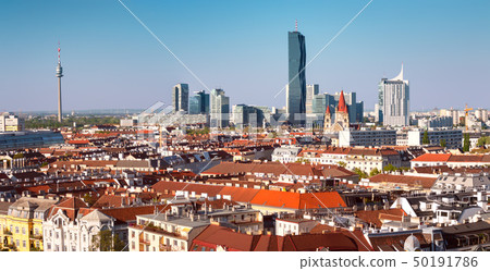 Aerial view to Vienna in Austria 50191786