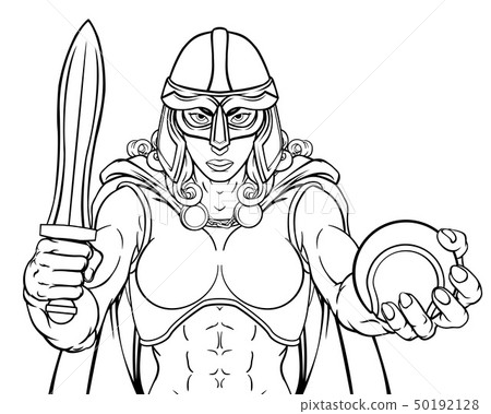 Viking Trojan Celtic Knight Tennis Warrior Woman 50192128