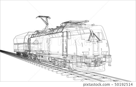 Modern train concept. Vector Modern train concept. Vector 50192514