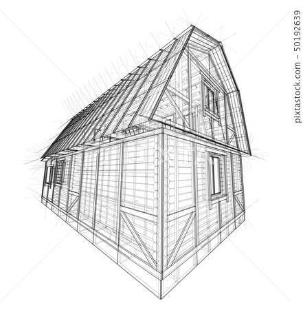 House sketch. Vector rendering of 3d 50192639