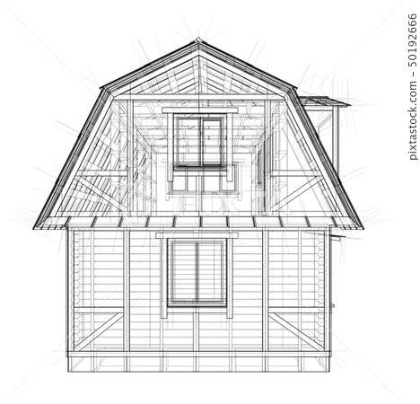 House sketch. Vector rendering of 3d House sketch. Vector rendering of 3d 50192666