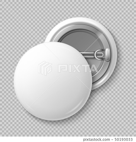 White blank badging round button badge isolated vector template 50193033