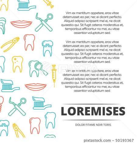 Dental poster design with colorful icons Dental poster design with colorful icons 50193367