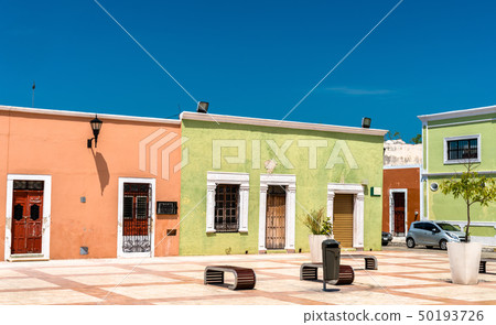 Colonial architecture in Campeche, Mexico 50193726