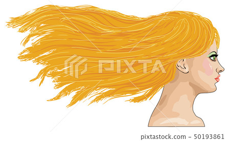 Side-view portrait of blond girl 50193861