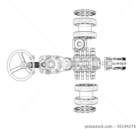 Blowout preventer. Vector rendering of 3d 50194278