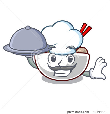 Chef with food meatball isolated with in the character Chef with food meatball isolated with in the character 50194359