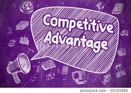 Competitive Advantage - Business Concept on Purple Chalkboard. 50195666