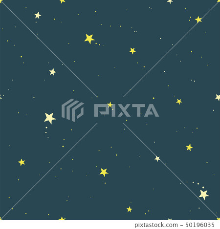 Dark starry sky hand drawn vector seamless pattern - Stock Illustration ...