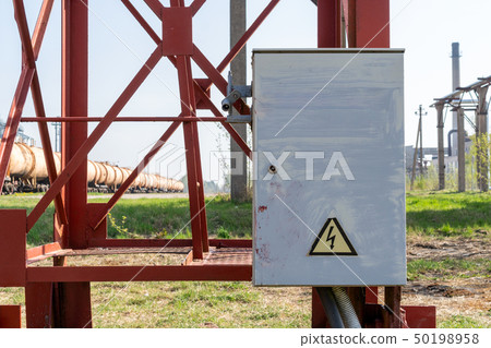 Electric box on the train station 50198958