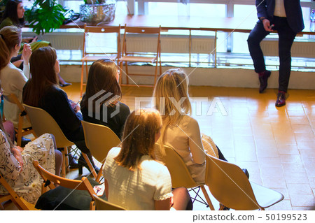 Abstract people lecture in seminar room, education or training concept Abstract people lecture in seminar room, education or training concept 50199523