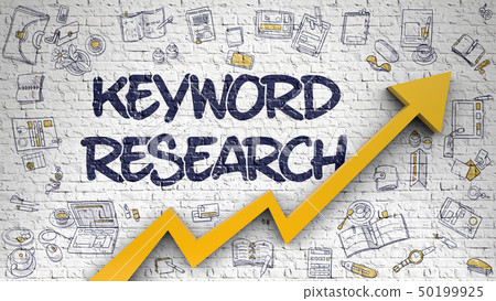 Keyword Research Drawn on White Brickwall. 3d. Keyword Research Drawn on White Brickwall. 3d. 50199925