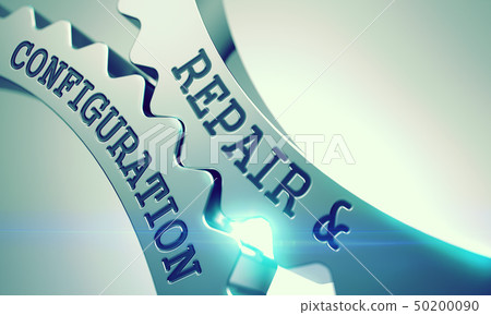 Repair And Configuration - Mechanism of Shiny Metal Cog Gears . 3D . 50200090