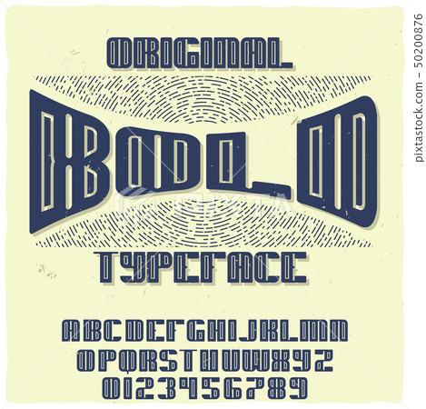 Vintage label typeface named "Bold".  50200876