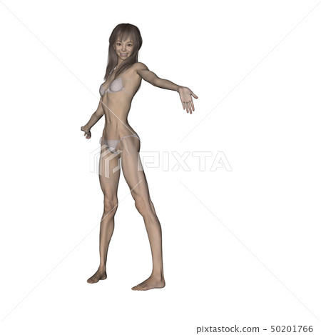 Young women in white bikini perming3DCG illustrations material Young women in white bikini perming3DCG illustrations material 50201766