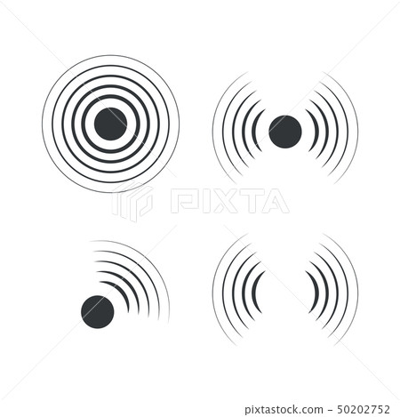 Radar icons. Sonar sound waves. Vector  50202752