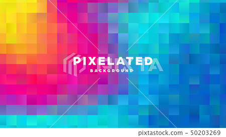 Polygonal abstract background with squares. Colorful gradient design. Low poly geometric rectangle 50203269