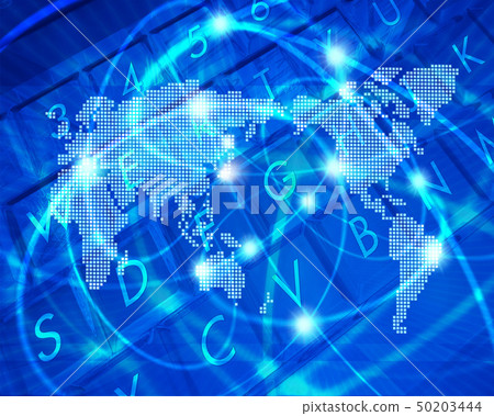 Internet and digital world map Internet and digital world map 50203444