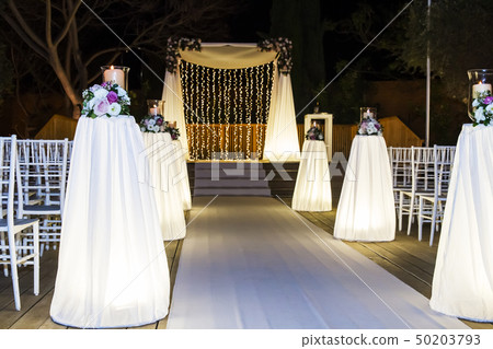 Jewish Hupa , wedding putdoor . Jewish Hupa , wedding putdoor . 50203793
