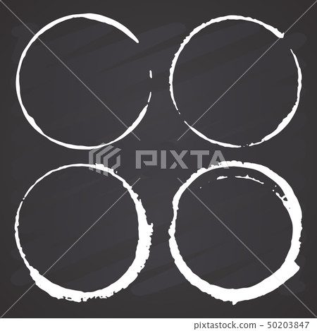 Round Frames, grunge textured hand drawn elements 50203847