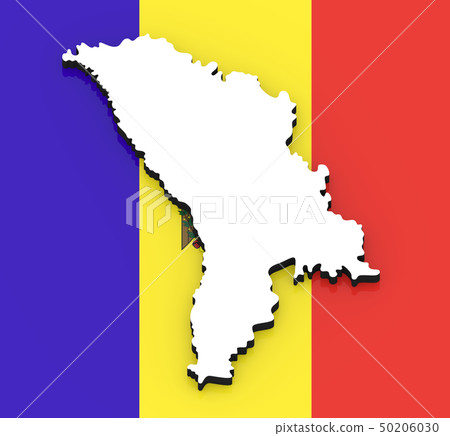 3D map of Moldova on the national flag 50206030