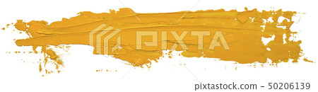 Yellow oil texture paint stain brush stroke Yellow oil texture paint stain brush stroke 50206139