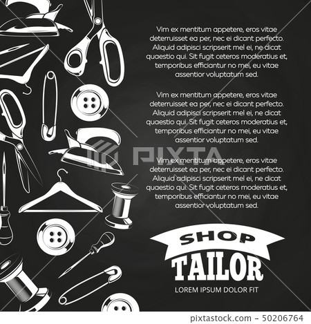 Tailor shop chalkboard poster Tailor shop chalkboard poster 50206764