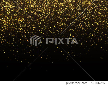 Golden rain isolated on black background. Vector gold grain texture celebratory wallpaper Golden rain isolated on black background. Vector gold grain texture celebratory wallpaper 50206797