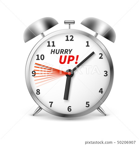 Hurry up vector concept background with alarm clock 50206907