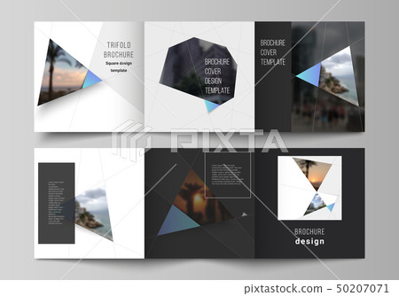 The minimal vector layout of square format covers design templates for trifold brochure, flyer The minimal vector layout of square format covers design templates for trifold brochure, flyer 50207071