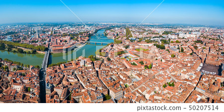 Toulouse aerial panoramic view, France 50207514