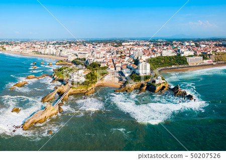Biarritz aerial panoramic view, France 50207526