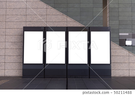 Large blank billboard on a street wall, banners Large blank billboard on a street wall, banners 50211488