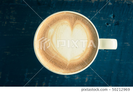 Vintage Heart Shape Froth Milk Latte Art in Cup Vintage Heart Shape Froth Milk Latte Art in Cup 50212969