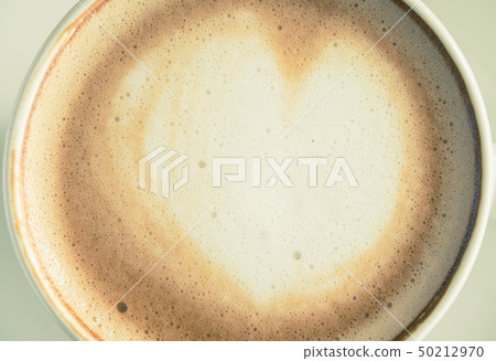 Vintage Flatlay Heart Shape Froth Milk Latte Art Vintage Flatlay Heart Shape Froth Milk Latte Art 50212970