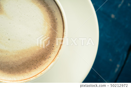 Vintage Flatlay Half Heart Shape Froth Milk Latte Vintage Flatlay Half Heart Shape Froth Milk Latte 50212972