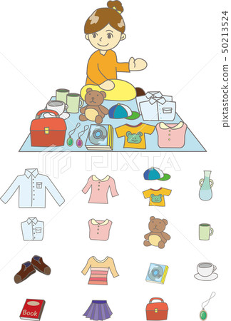 Flea market seller (with line) 50213524