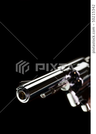 Stainless Gun or Shooter on Black Background 50215342