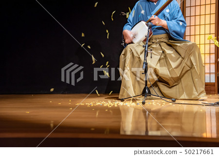 Performance of the shamisen in Tsugaru shamisen hall, Goshogawara city, Aomori prefecture Performance of the shamisen in Tsugaru shamisen hall, Goshogawara city, Aomori prefecture 50217661