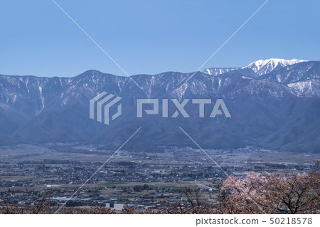 Shinshu Nagano Prefecture Matsumoto City Alpine Park seen from Matsumoto city and the Northern Alps Shinshu Nagano Prefecture Matsumoto City Alpine Park seen from Matsumoto city and the Northern Alps 50218578