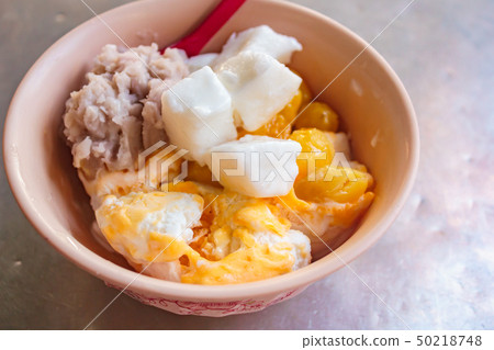 Frozen eggs coconut milk ice cream. Frozen eggs coconut milk ice cream. 50218748