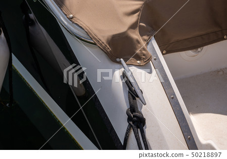dock cleat on the side of a boat dock cleat on the side of a boat 50218897