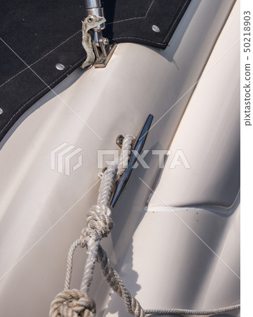 dock cleat on the side of a boat dock cleat on the side of a boat 50218903
