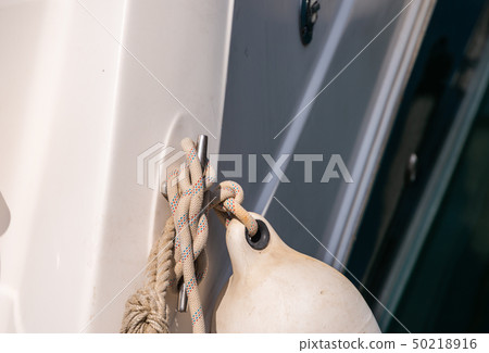 dock cleat on the side of a boat dock cleat on the side of a boat 50218916