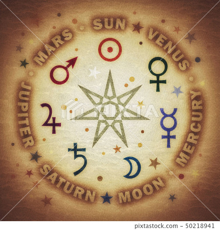 Ancient Star of The Magicians. Seven planets of Astrology. Ancient Star of The Magicians. Seven planets of Astrology. 50218941