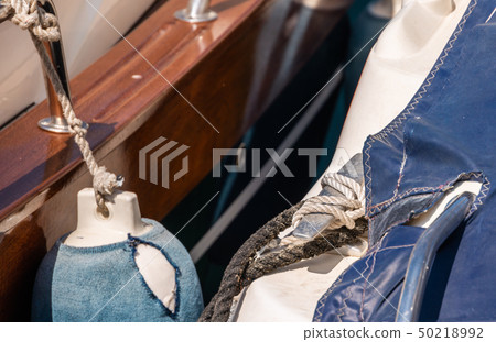 dock cleat on the side of a boat dock cleat on the side of a boat 50218992