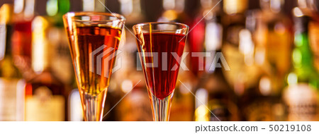 refreshing liqueur in a tall glass, alcoholic refreshing liqueur in a tall glass, alcoholic 50219108