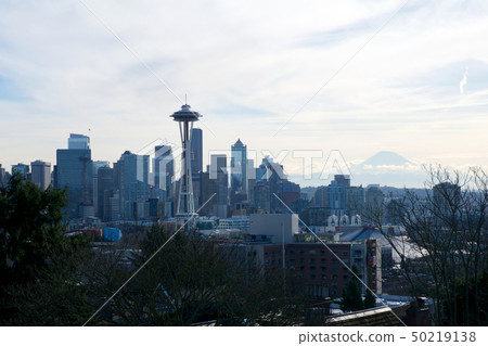 SEATTLE, WASHINGTON, USA - JAN 23rd, 2017: Seattle skyline panorama seen from Kerry Park during the 50219138